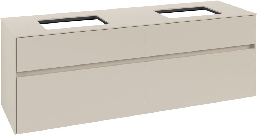 Villeroy & Boch Waschtischunterschrank Collaro C123 B0 1600 mm Cashmere Grey mit LED-Beleuchtung