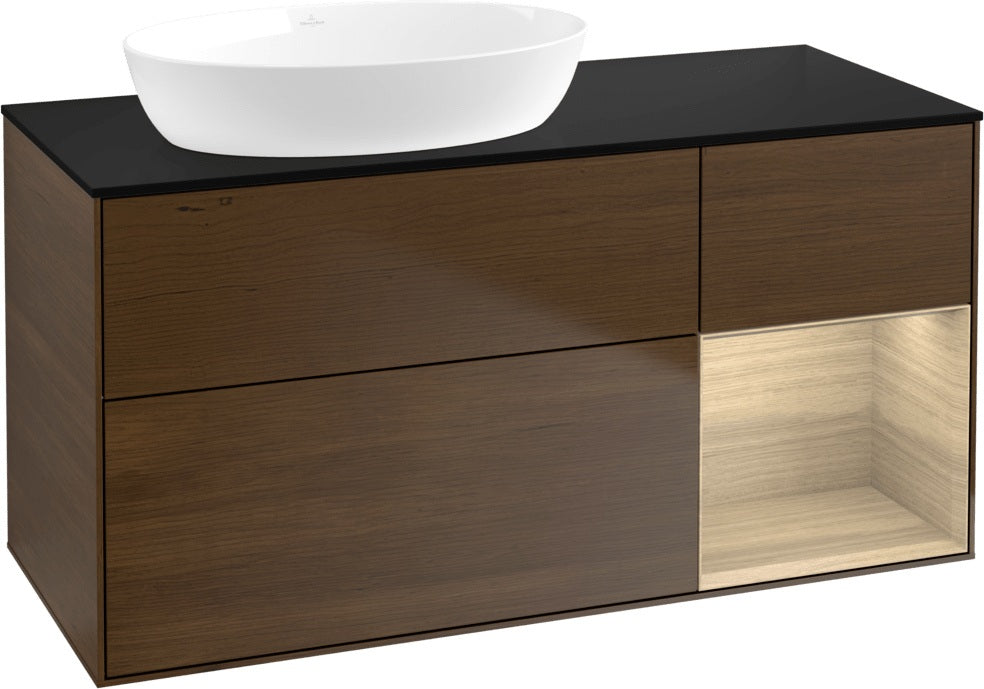 Villeroy & Boch Finion Waschtischunterschrank 1200 mm Glossy White Lacquer mit LED-Beleuchtung