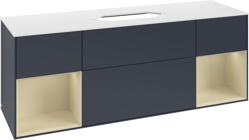 Villeroy & Boch Finion Waschtischunterschrank 1600 mm Glossy White Lacquer mit Beleuchtung