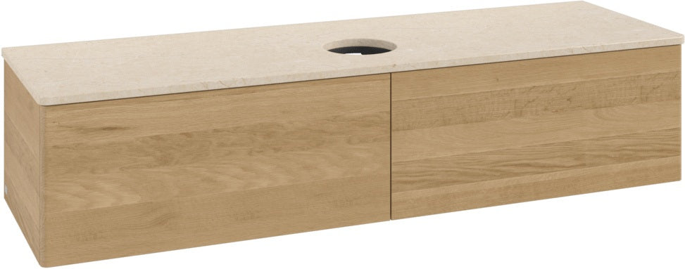Villeroy & Boch Antao Waschbeckenunterschrank Warm Walnut 1600 mm mit LED-Beleuchtung