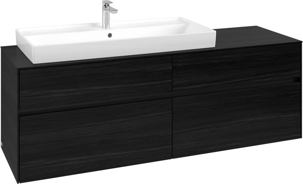 Villeroy & Boch Waschtischunterschrank Collaro C029 B0 1600 mm Black Oak mit Beleuchtung