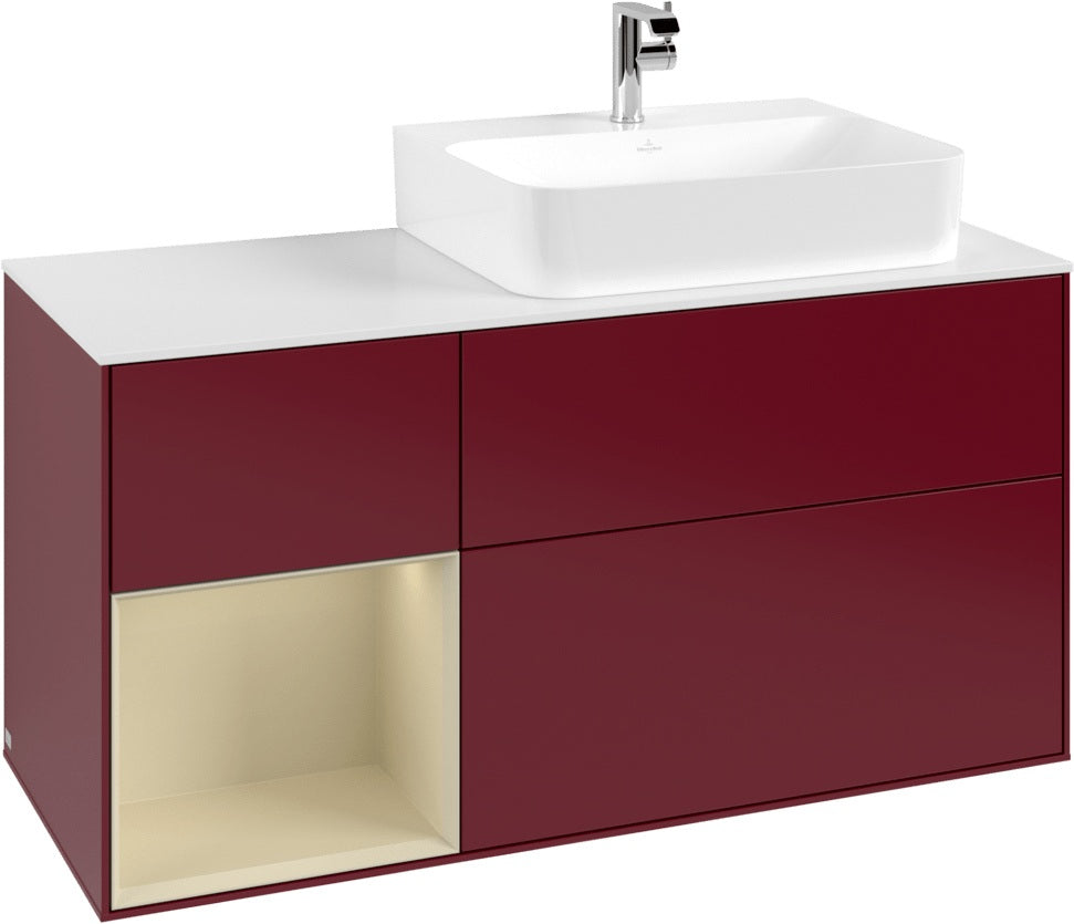 Villeroy & Boch Finion Waschbeckenunterschrank 1200 mm Glossy White Lacquer mit Beleuchtung