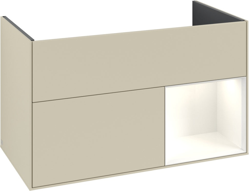 Villeroy & Boch Finion Waschtischunterschrank 996 mm White Matt Lacquer mit Beleuchtung