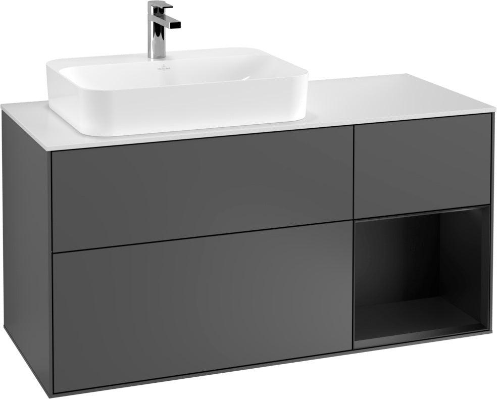 Villeroy & Boch Waschtischunterschrank Finion F401G 1200 mm Glossy White Lacquer mit Beleuchtung