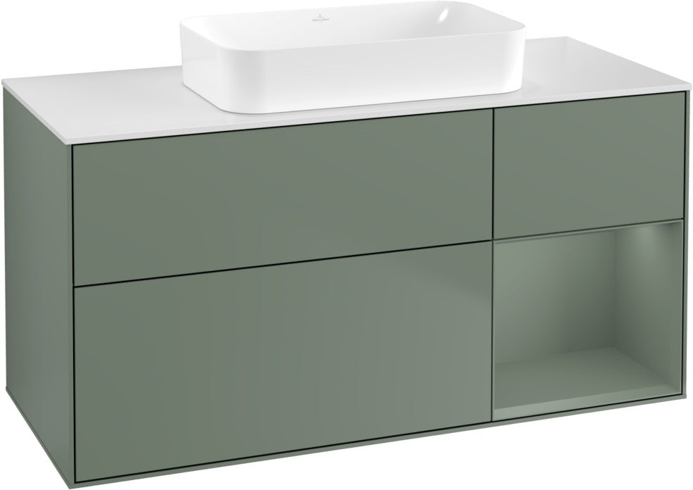 Villeroy & Boch Finion Waschtischunterschrank G711G Black Matt Lacquer 1200 mm mit Beleuchtung