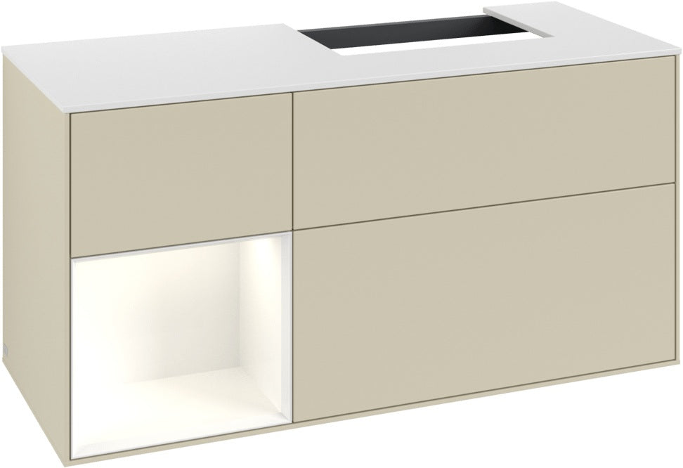 Villeroy & Boch Waschtischunterschrank Finion G141G 1200 mm Glossy White mit LED-Beleuchtung