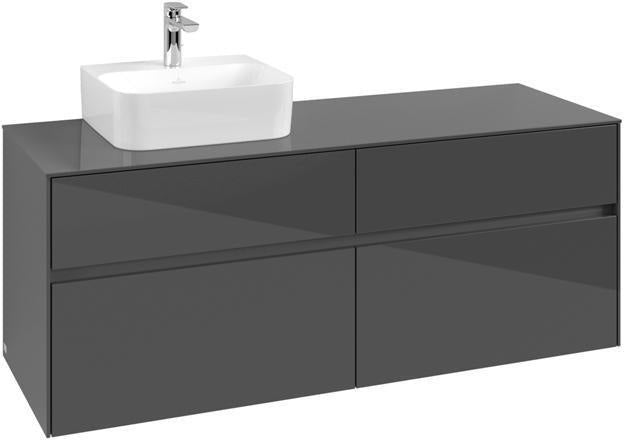 Villeroy & Boch Waschbeckenunterschrank Collaro C10100 1400 mm Glossy White mit 4 Auszügen