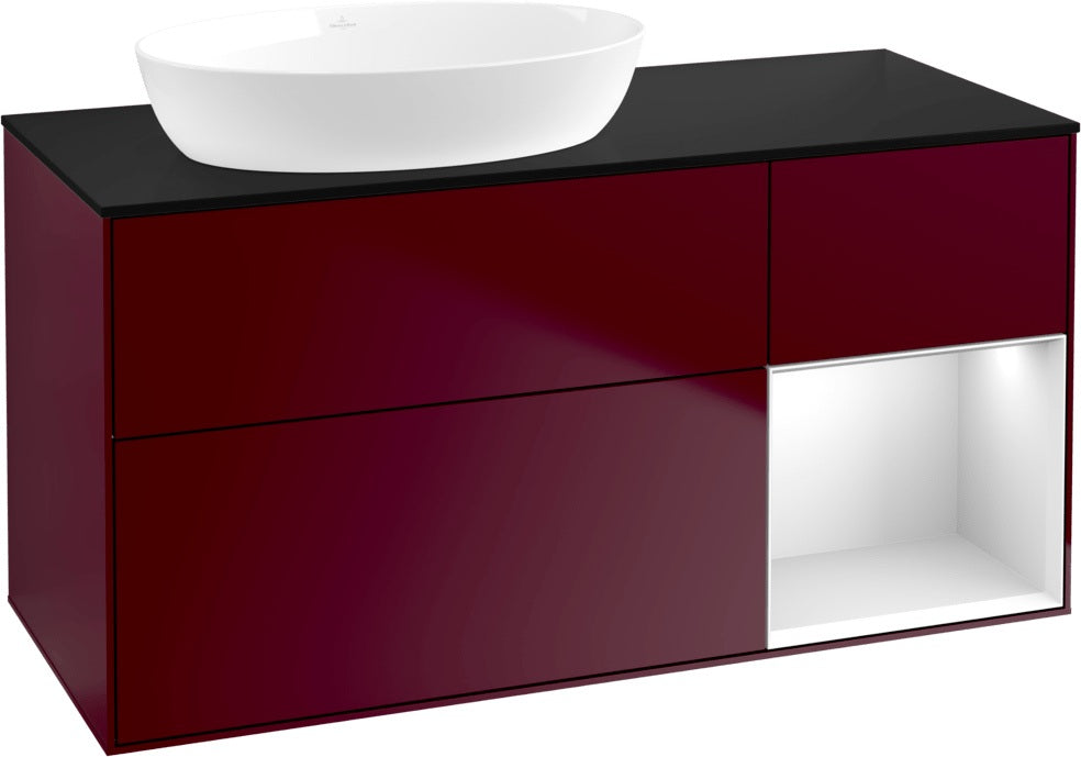 Villeroy & Boch Finion Waschtischunterschrank 1200 mm Glossy White Lacquer mit LED-Beleuchtung