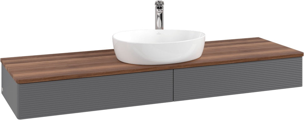 Villeroy & Boch Waschtischunterschrank Antao K14151 1600 mm Anthrazit Matt mit Hahnlochbohrung