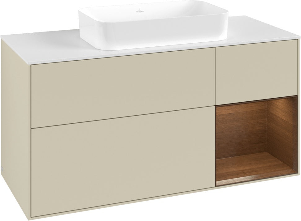 Villeroy & Boch Finion Waschtischunterschrank G711G Black Matt Lacquer 1200 mm mit Beleuchtung