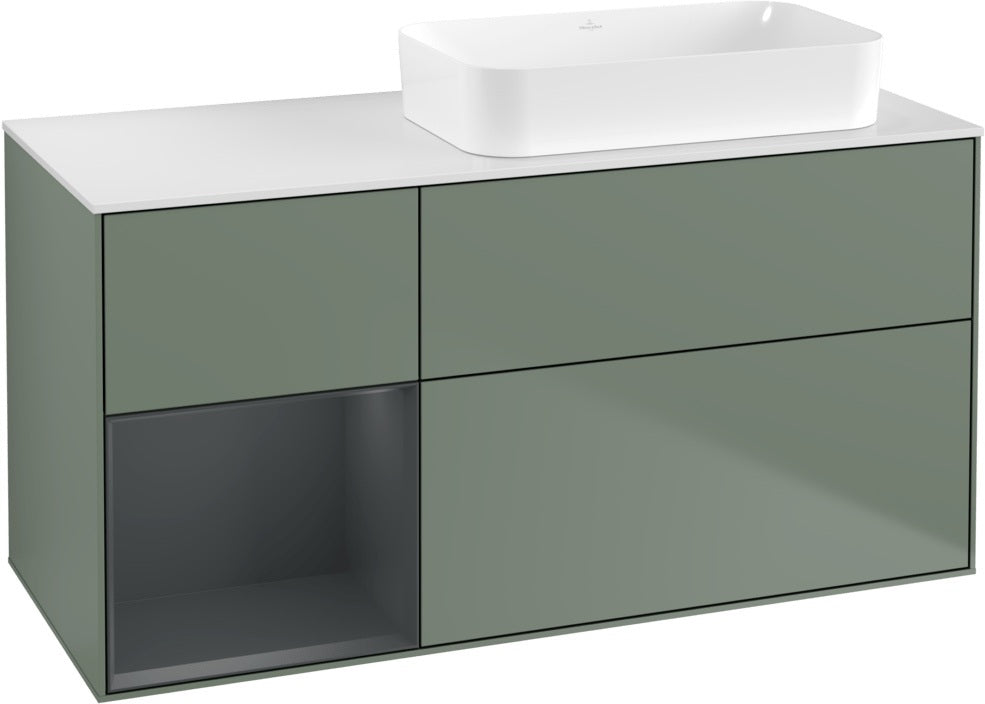 Villeroy & Boch Finion Waschtischunterschrank 1200 mm Glossy White mit Beleuchtung