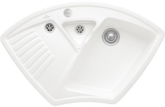 Villeroy & Boch Eckspüle Arena Eck 975x625mm Ivory CeramicPlus mit Ablaufgarnitur