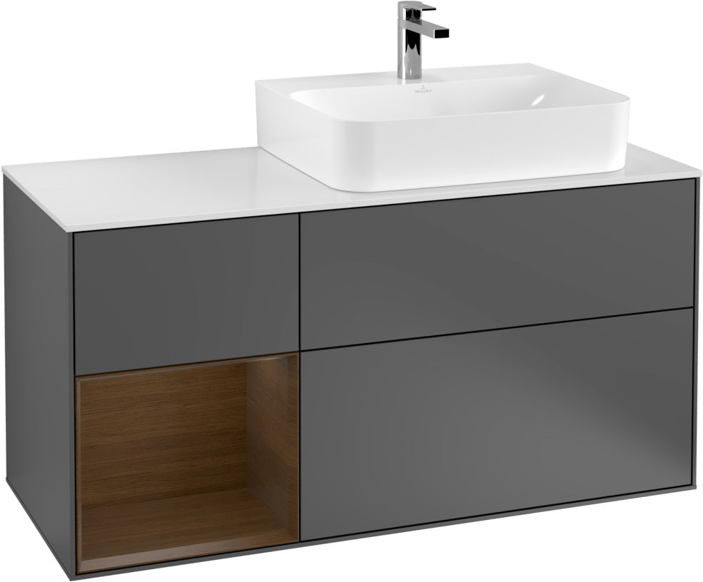 Villeroy & Boch Waschtischunterschrank Finion G141G 1200 mm Glossy White mit LED-Beleuchtung