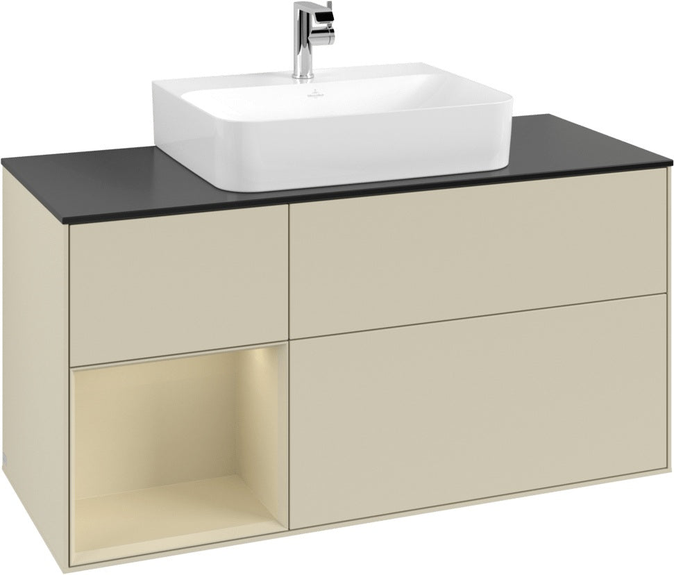 Villeroy & Boch Finion Waschbeckenunterschrank 1200 mm Glossy White mit Beleuchtung