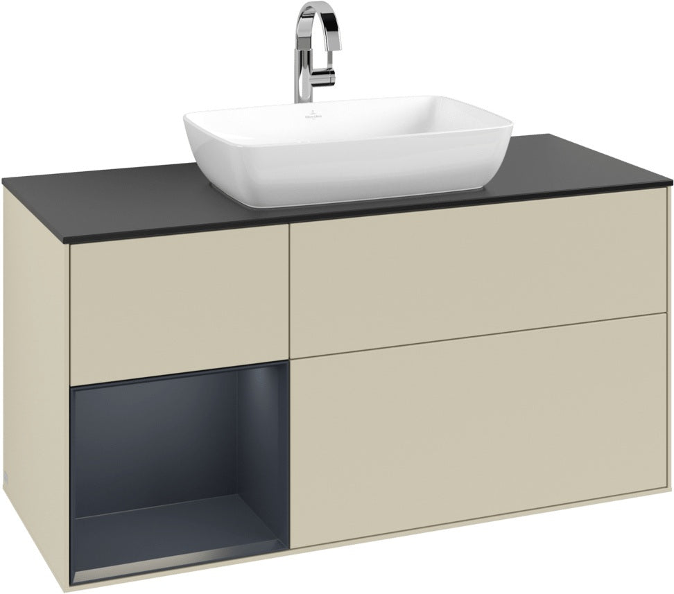 Villeroy & Boch Finion Waschtischunterschrank 1200 mm Glossy White Lacquer mit Beleuchtung