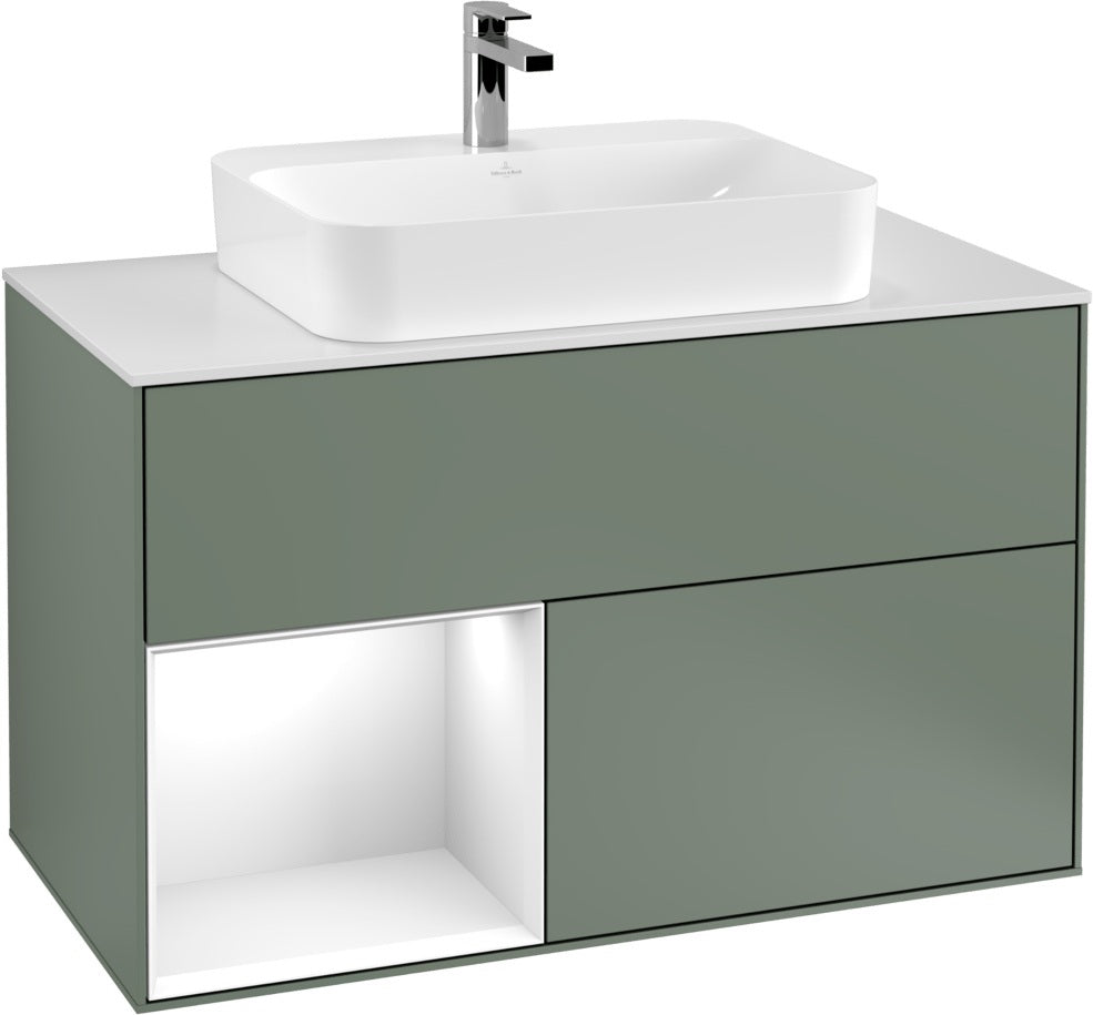 Villeroy & Boch Finion Waschtischunterschrank 1000 mm White Matt Lacquer mit LED-Beleuchtung
