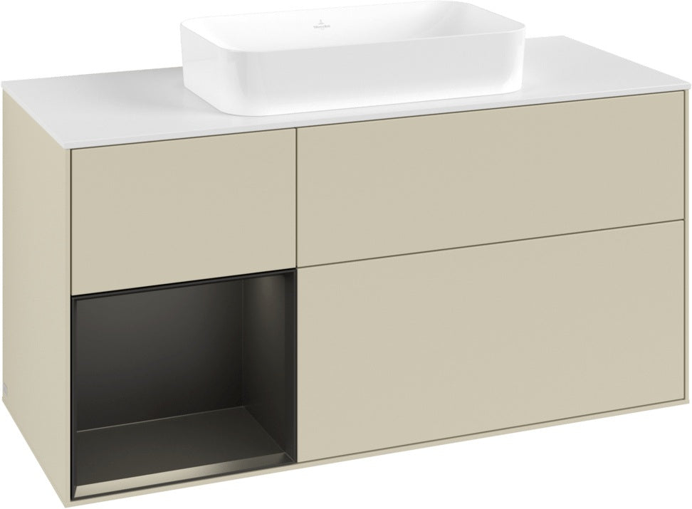 Villeroy & Boch Finion Waschbeckenunterschrank 1200 mm Walnut Veneer mit Beleuchtung