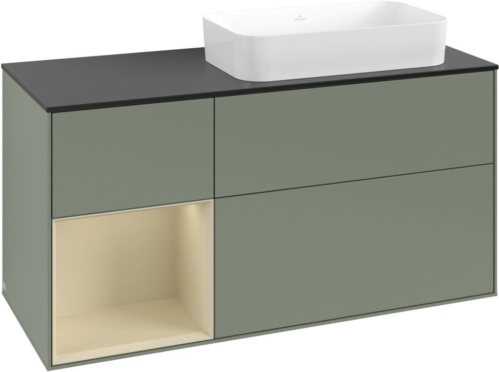 Villeroy & Boch Finion Waschtischunterschrank 120 cm Glossy White Lacquer mit Beleuchtung