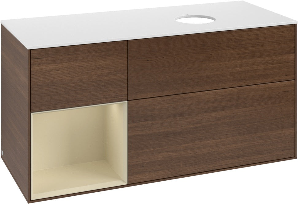 Villeroy & Boch Finion Waschtischunterschrank 1200 mm Glossy White Lacquer mit Beleuchtung