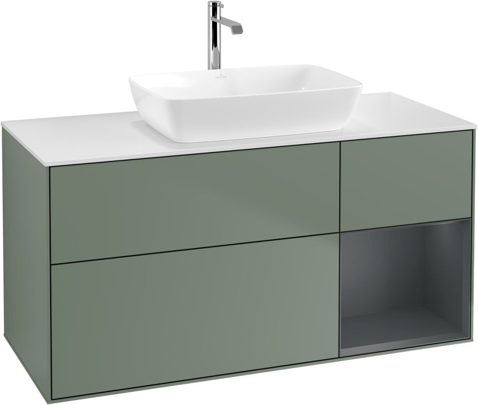 Villeroy & Boch Waschtischunterschrank Finion G831G 1200 mm Glossy White Lacquer mit Beleuchtung
