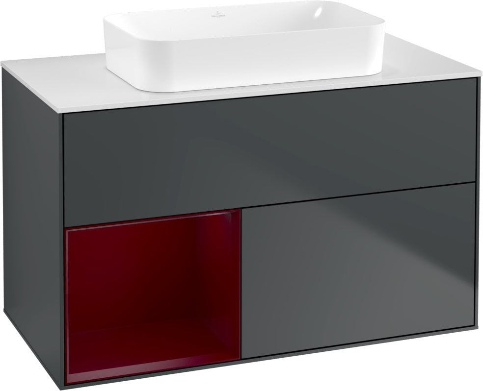Villeroy & Boch Finion Waschtischunterschrank 1000 mm Glossy White Lacquer – mit LED-Beleuchtung & SoftClosing