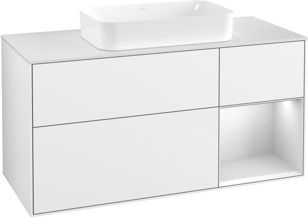 Villeroy & Boch Finion Waschtischunterschrank G711G Black Matt Lacquer 1200 mm mit Beleuchtung