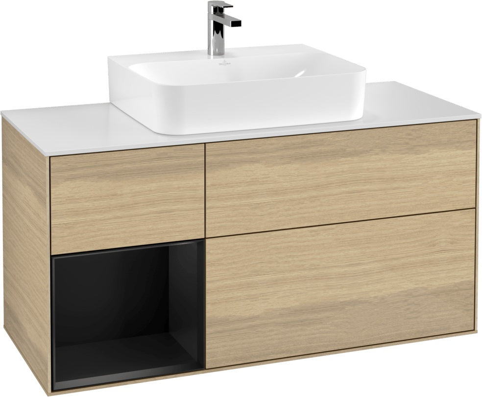 Villeroy & Boch Finion Waschtischunterschrank G161G 1200 mm Glossy White Lacquer mit LED-Beleuchtung