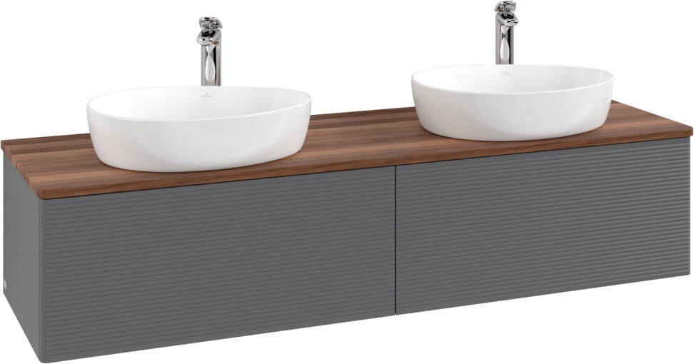 Villeroy & Boch Antao Waschtischunterschrank 1600 mm Anthrazit Matt mit 2 Auszügen