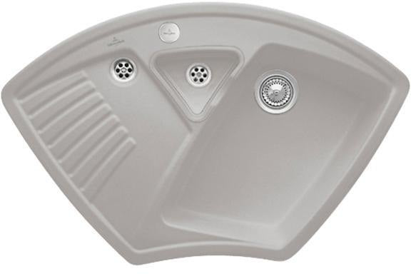 Villeroy & Boch Eckspüle Arena Eck 975x625mm Ivory CeramicPlus mit Ablaufgarnitur