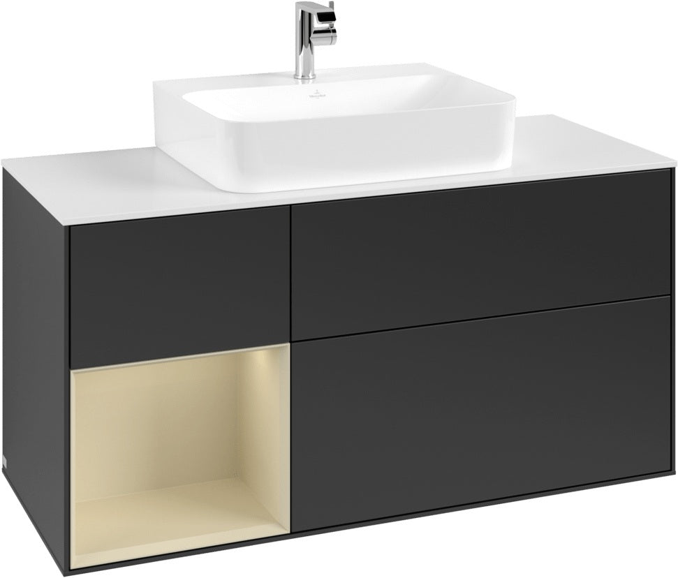 Villeroy & Boch Finion Waschtischunterschrank G161G 1200 mm Glossy White Lacquer mit LED-Beleuchtung
