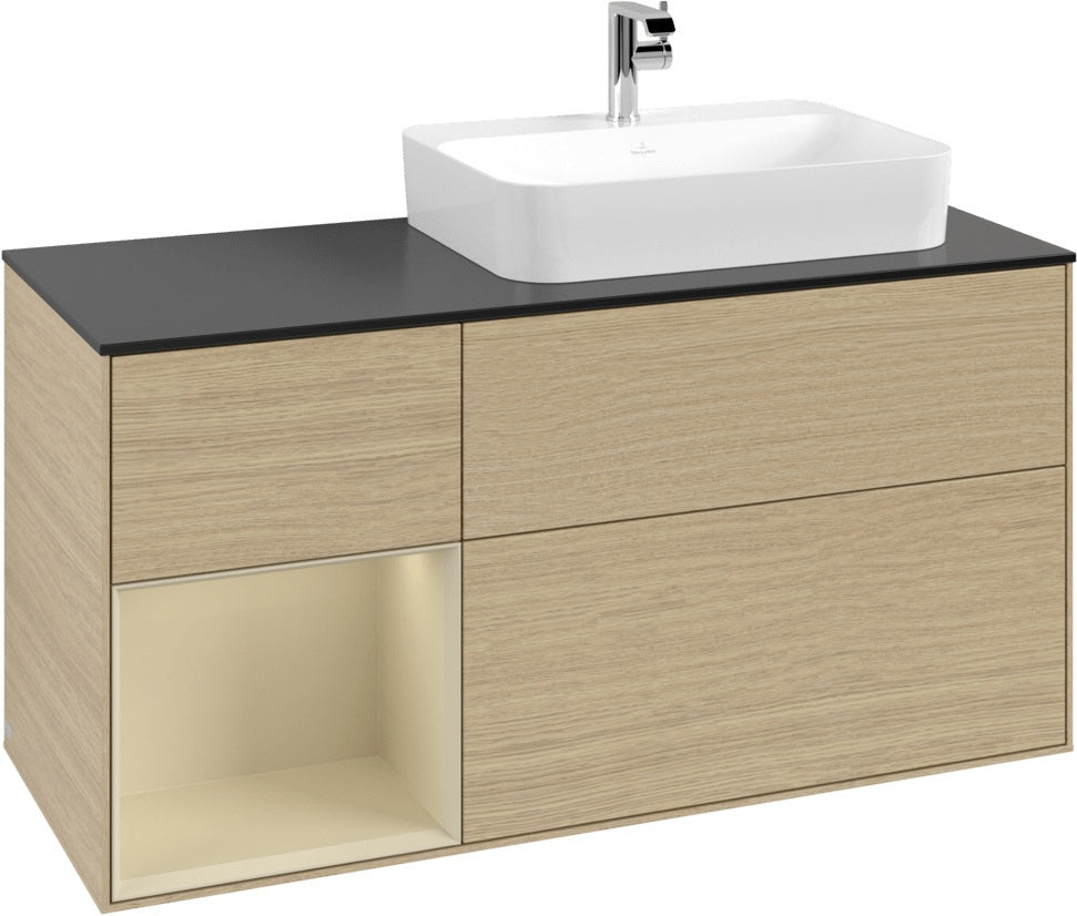 Villeroy & Boch Finion Waschbeckenunterschrank 1200 mm Glossy White Lacquer mit Beleuchtung