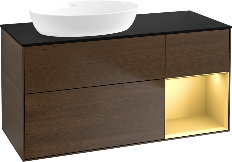 Villeroy & Boch Finion Waschtischunterschrank 1200 mm Glossy White Lacquer mit LED-Beleuchtung
