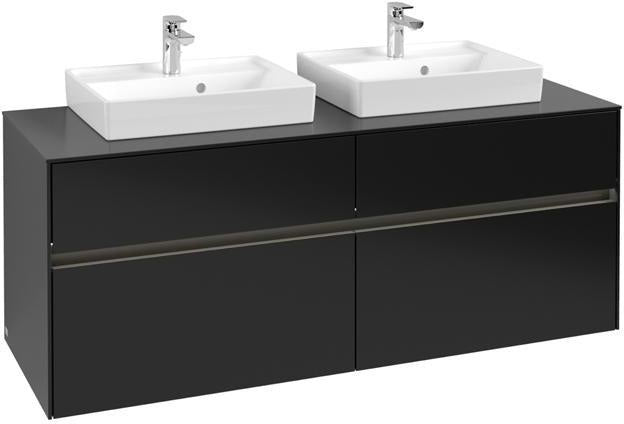 Villeroy & Boch Collaro Waschtischunterschrank 1400 mm mit LED-Beleuchtung und 4 Auszügen in Soft Grey
