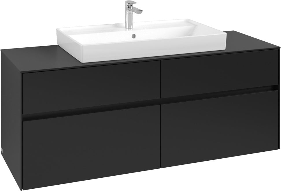 Villeroy & Boch Waschtischunterschrank Collaro C088 B0 1400 mm Volcano Black mit LED-Beleuchtung