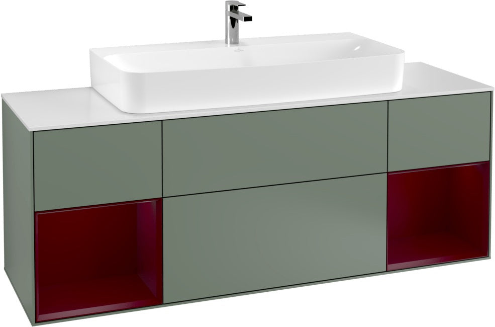 Villeroy & Boch Finion Waschtischunterschrank 1600 mm Glossy White Lacquer mit Beleuchtung