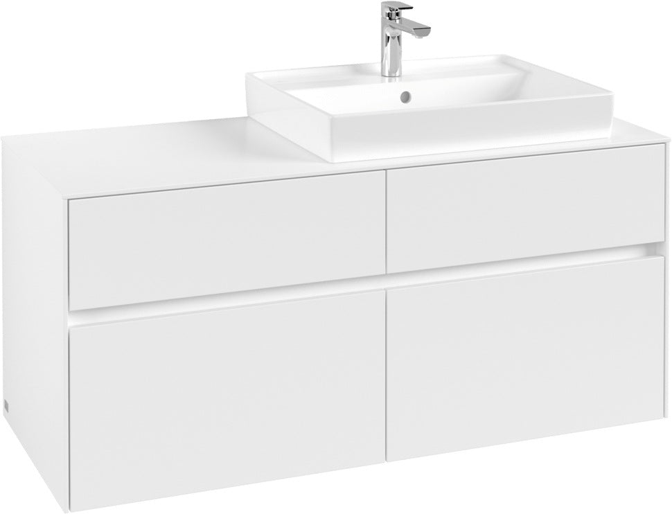 Villeroy & Boch Waschtischunterschrank Collaro C083 1200 mm White Matt, 4 Auszüge, Becken rechts
