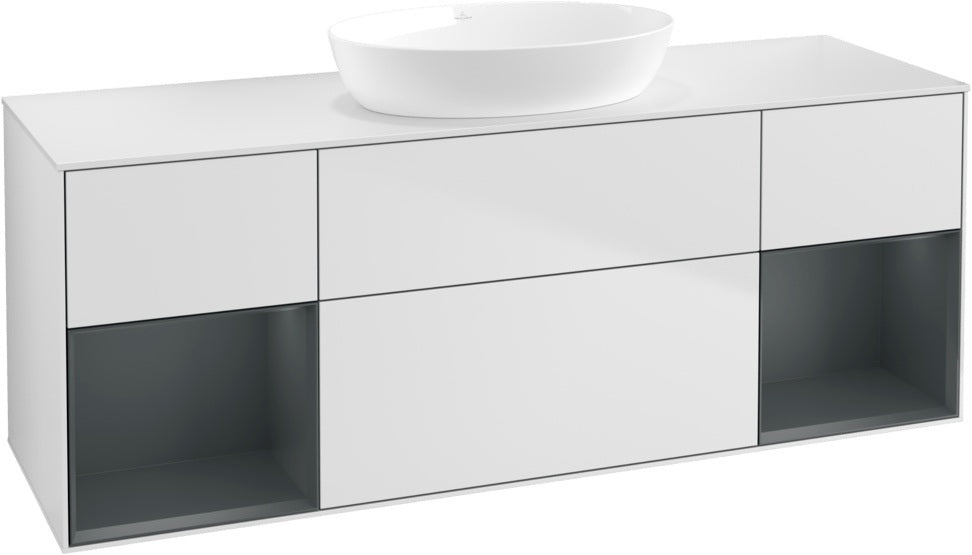 Villeroy & Boch Finion Waschbeckenunterschrank 1600 mm Glossy White Lacquer – mit LED-Beleuchtung
