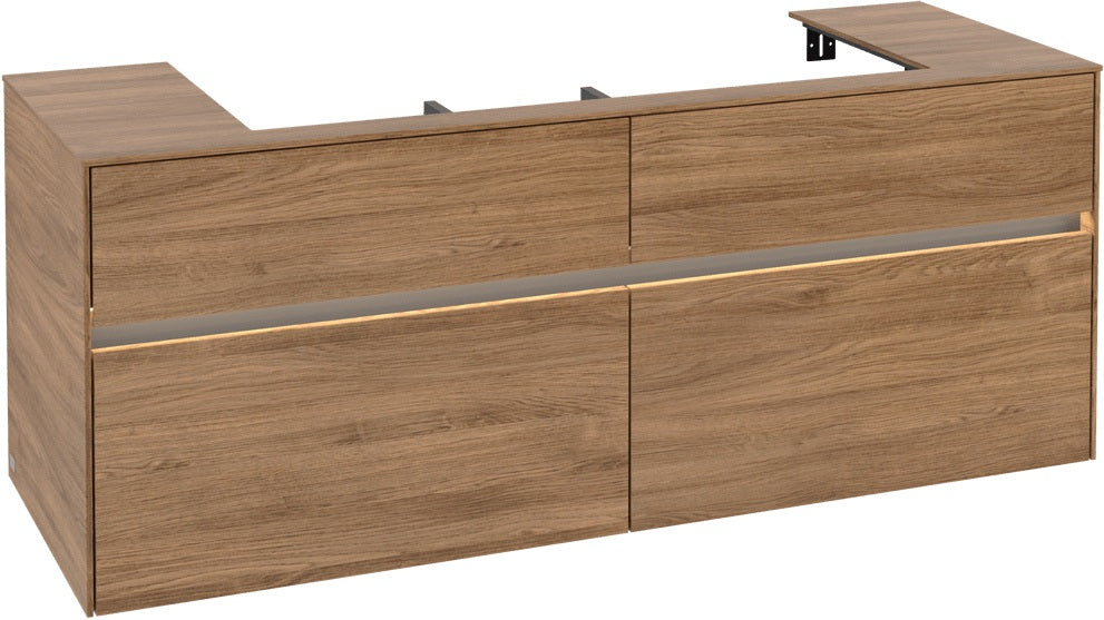 Villeroy & Boch Waschtischunterschrank Collaro C092 B0 1400 mm Kansas Oak mit LED-Beleuchtung