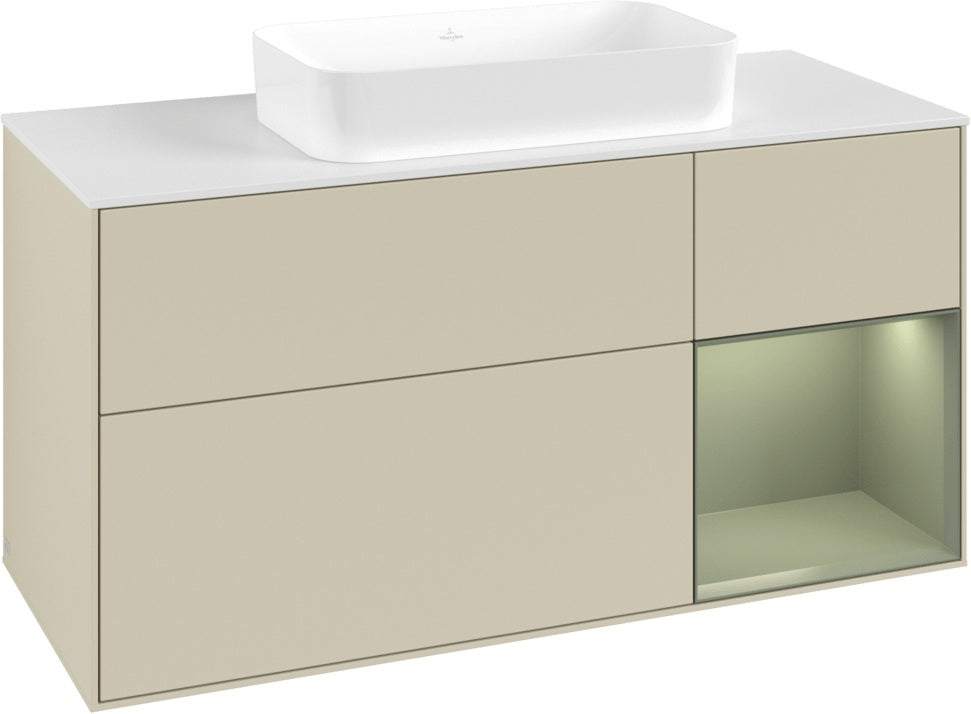 Villeroy & Boch Finion Waschtischunterschrank G711G Black Matt Lacquer 1200 mm mit Beleuchtung