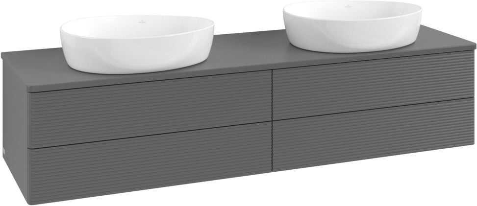 Villeroy & Boch Antao Waschbeckenunterschrank 1600 mm Anthrazit Matt Lackiert mit 4 Auszügen