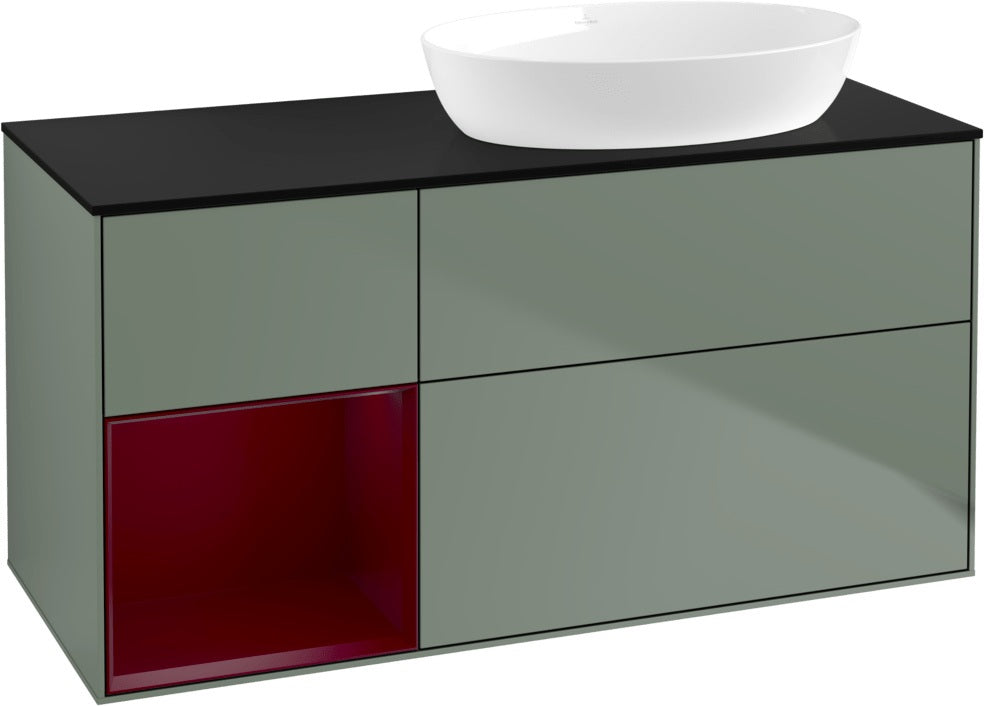 Villeroy & Boch Waschtischunterschrank Finion FA42G 1200 mm Glossy White Lacquer mit Beleuchtung