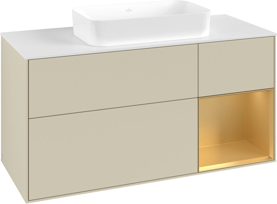 Villeroy & Boch Finion Waschtischunterschrank G711G Black Matt Lacquer 1200 mm mit Beleuchtung