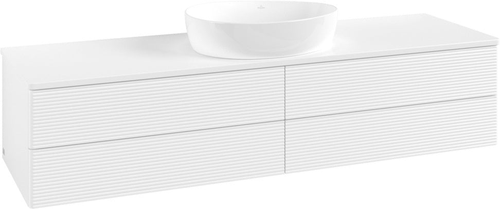 Villeroy & Boch Antao Waschtischunterschrank 1600 mm Weiß Matt mit 4 Auszügen und LED-Beleuchtung