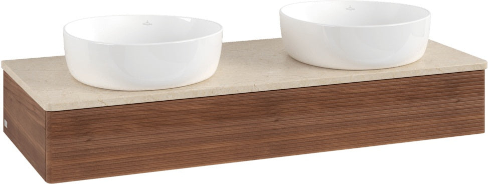 Villeroy & Boch Waschbeckenunterschrank Antao K13113 1200x190x500mm Warm Walnut mit Push-to-open