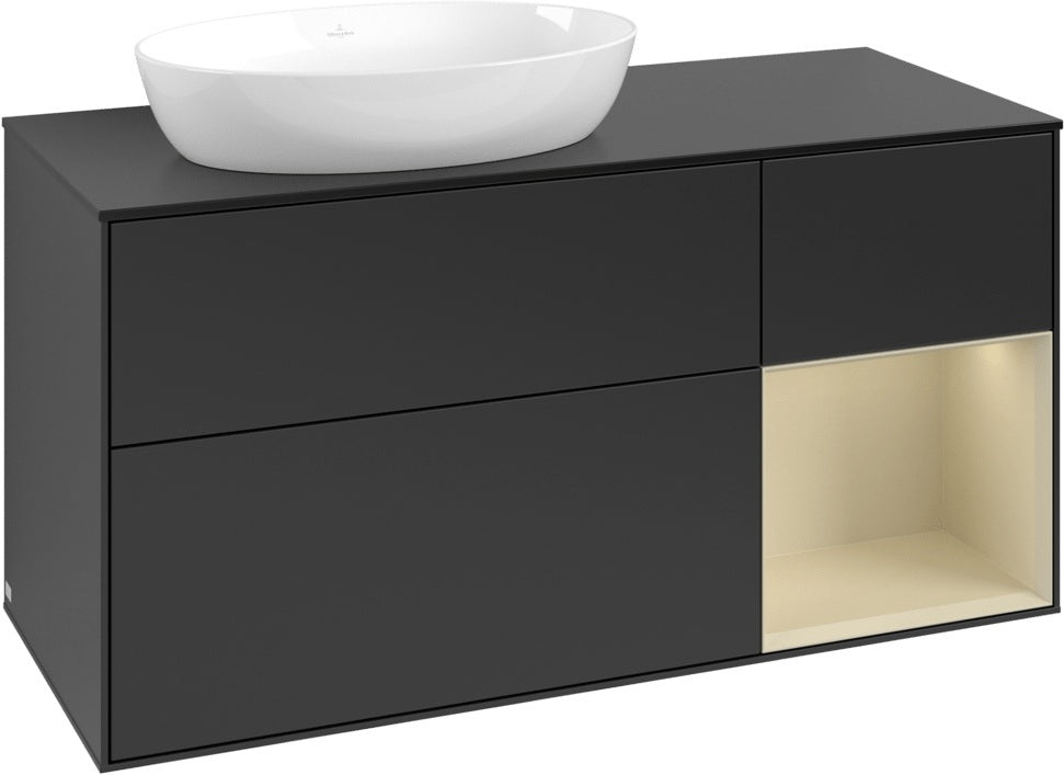 Villeroy & Boch Finion Waschtischunterschrank 1200 mm Glossy White Lacquer mit LED-Beleuchtung