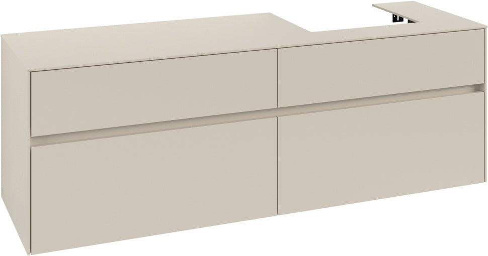 Villeroy & Boch Waschtischunterschrank Collaro C079 B0 1600 mm Cashmere Grey mit Beleuchtung