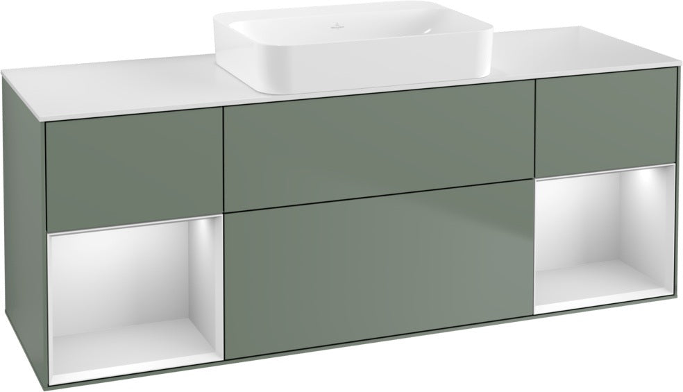 Villeroy & Boch Finion Waschtischunterschrank 1600 mm Glossy White Lacquer mit Beleuchtung
