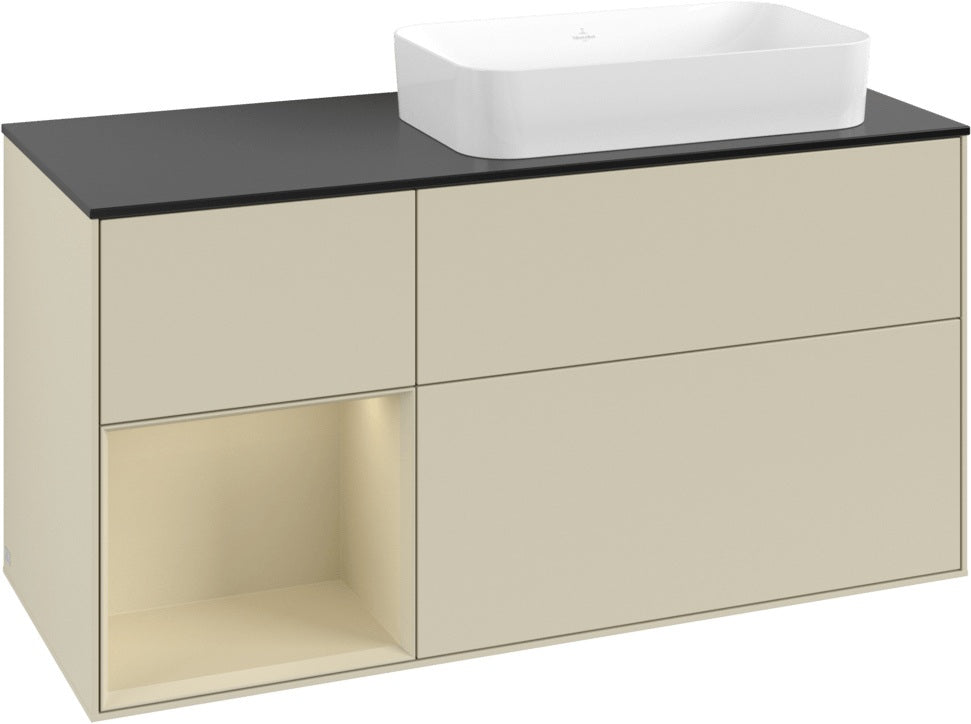 Villeroy & Boch Waschtischunterschrank Finion G682G 1200 mm Glossy White mit Beleuchtung