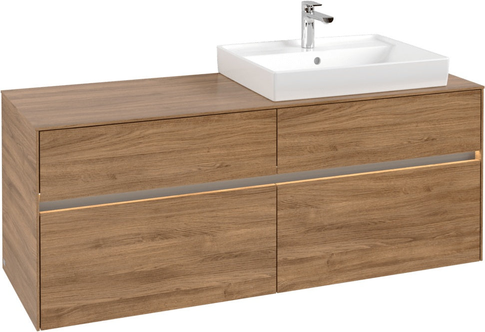 Villeroy & Boch Waschtischunterschrank Collaro C086 B0 1400 mm Kansas Oak mit Beleuchtung