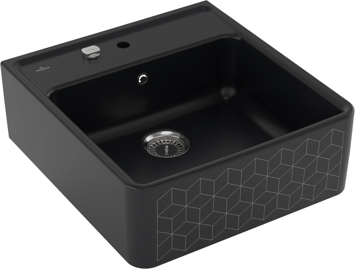 Villeroy & Boch Spülstein Einzelbecken 632062 Mosaique Black 595x630mm Rechteck Keramik